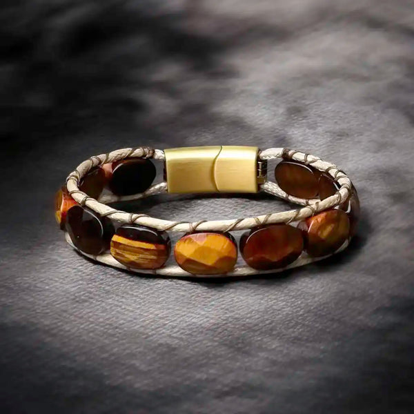 tiger eye flatbead bracelet