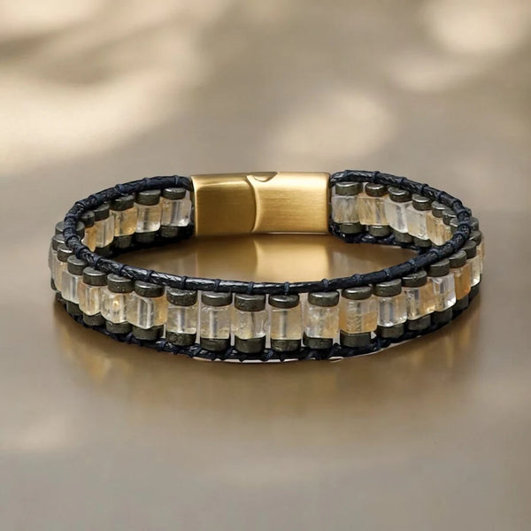 The Fame Magnet Pyrite & Citrine Wristband Bracelet